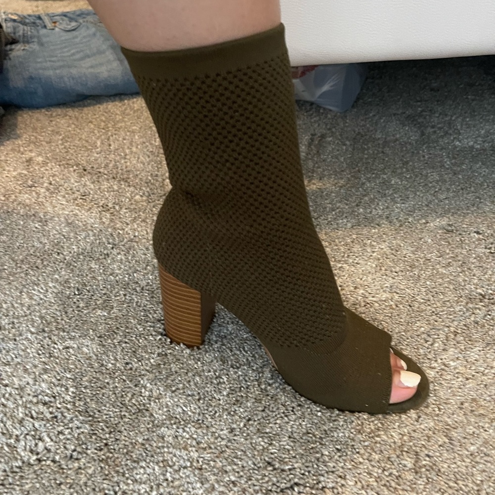 Olive green boot heels